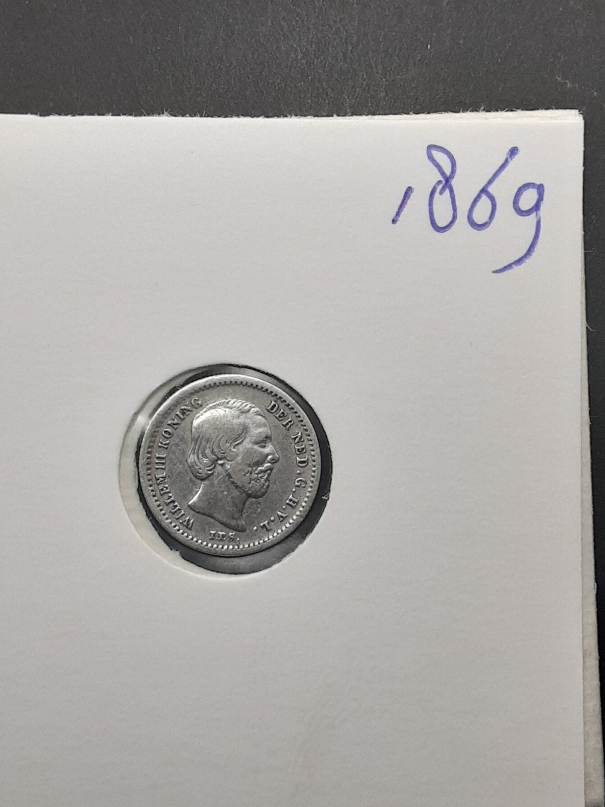 5 cent 1869 koning Willem III, Postzegels en Munten, Koning Willem III, Verzenden, Zilver, Losse munt