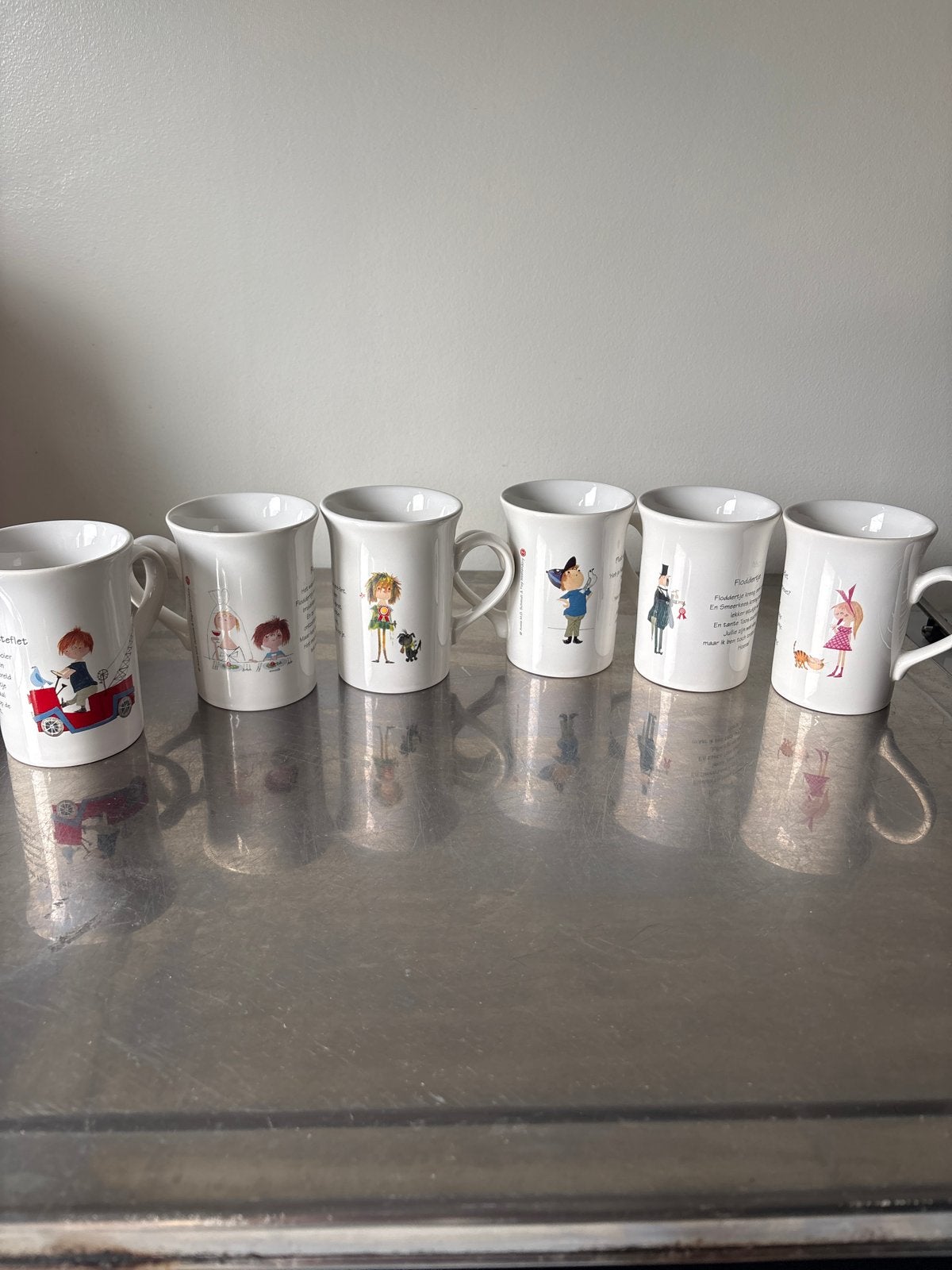 Pluk van de Petteflet mokken, 6 stuks - Zo goed als nieuw, Overige merken, Keramiek, Zo goed als nieuw, Modern