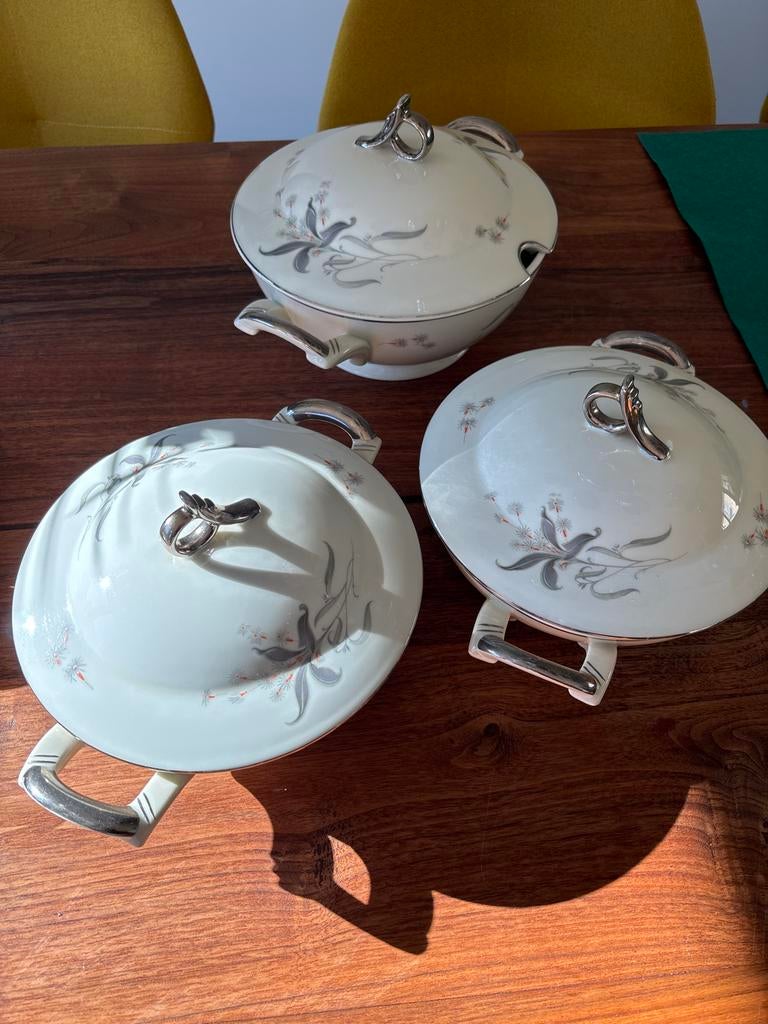 Set van 3 schalen C. T. Tielt Altwasser Duitsland, Gebruikt, Ophalen of Verzenden, Schaal of Schalen, Overige stijlen