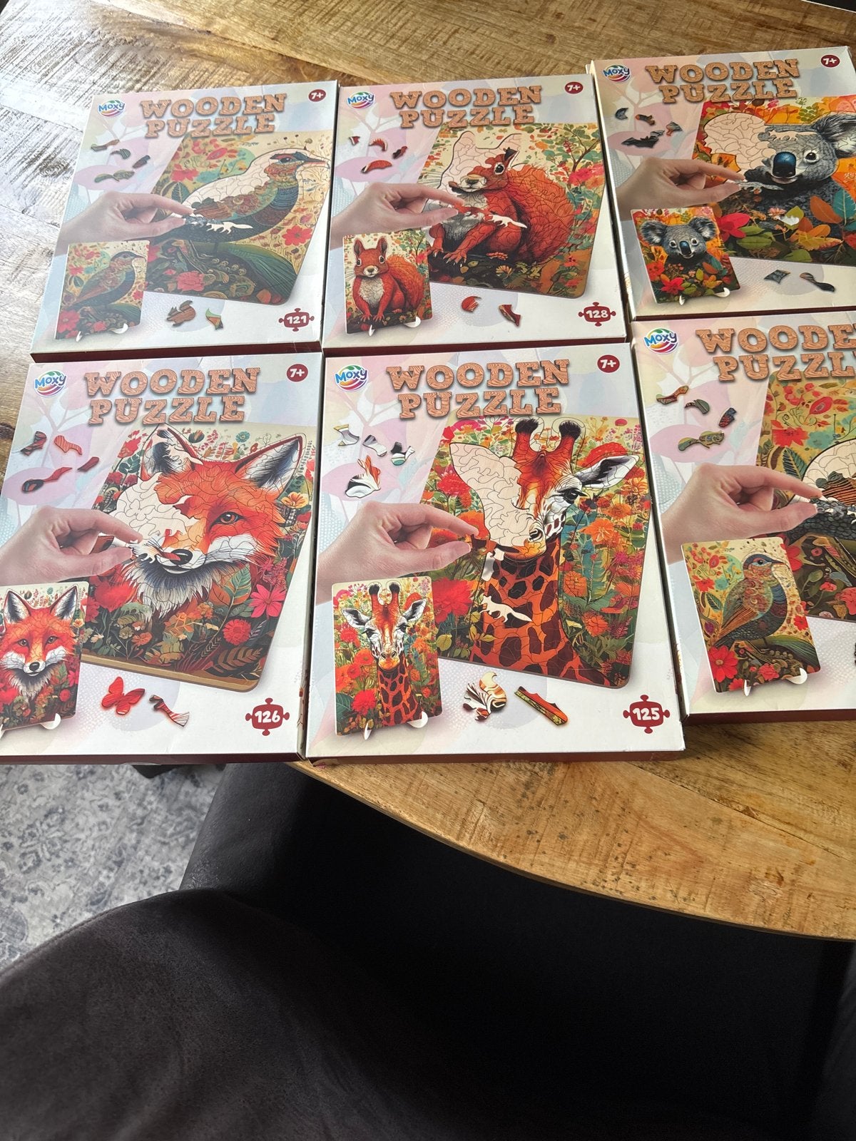 Moxy Houten Puzzels - Diverse Dieren (7+ jaar), Kinderen en Baby's, Zo goed als nieuw, Van hout, 6 jaar of ouder, Meer dan 50 stukjes