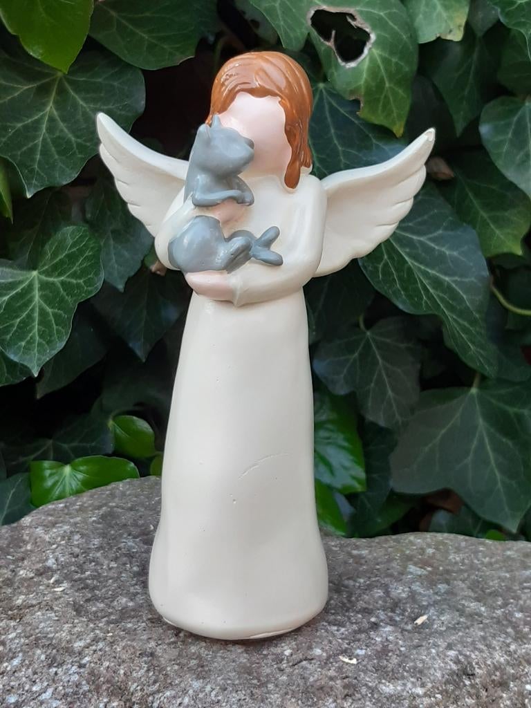 Engel / meisje met kat/poes nieuw / urn herinnering, Ophalen of Verzenden, Nieuw, Dier