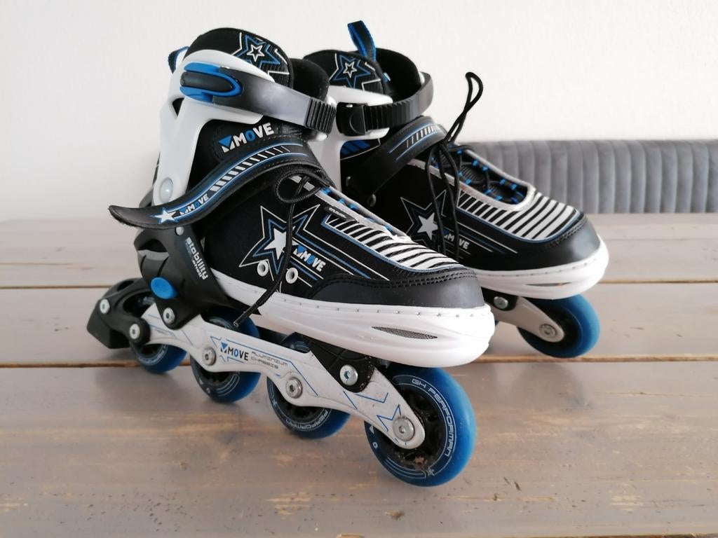 Move Verstelbare Inline Skates Maat 38-41 Zwart/Blauw, Kinderen, Inline skates 4 wielen, Ophalen, Overige merken