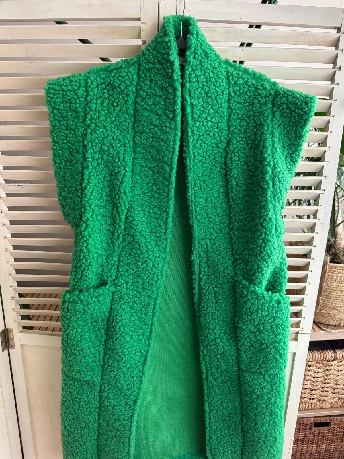 Groen teddy gilet Made in Italy, Ophalen of Verzenden, Zo goed als nieuw, Maat 38/40 (M), Groen