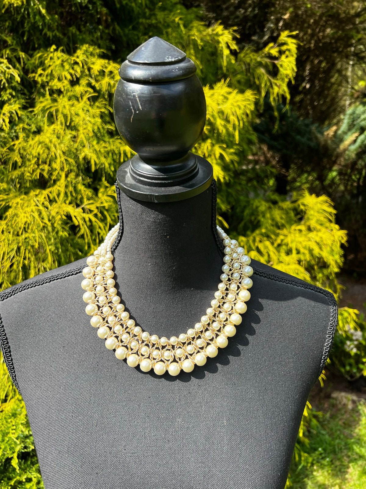Indiase mode bruiloft bruids kralenketting, Ophalen of Verzenden, Zo goed als nieuw, Goud, Overige materialen
