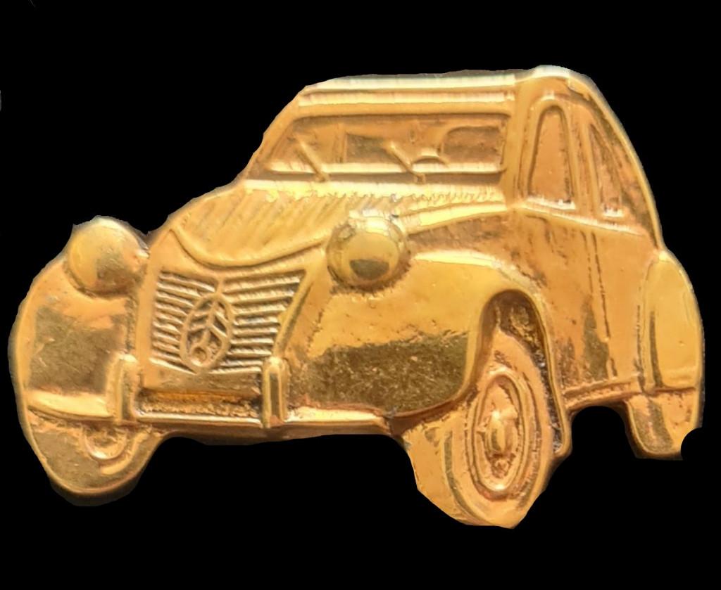 Citroën 2 CV groot-goudkleur pin, Verzenden, Nieuw, Transport, Speldje of Pin