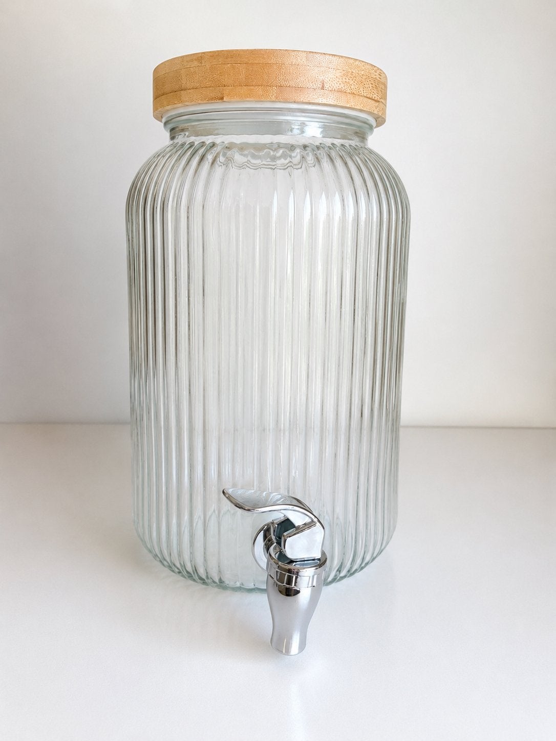 Glazen drankdispenser, Huis en Inrichting, Keuken | Keukenbenodigdheden, Overige typen, Ophalen, Zo goed als nieuw, Glas