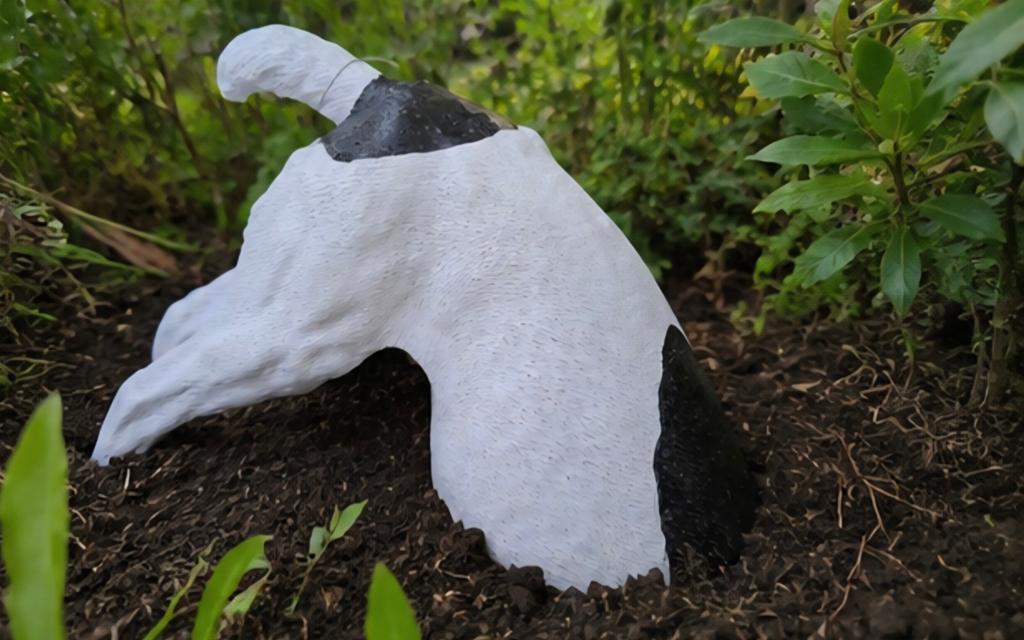 Beeld gravende zwart witte jack russel, Ophalen, Nieuw, Kunststof