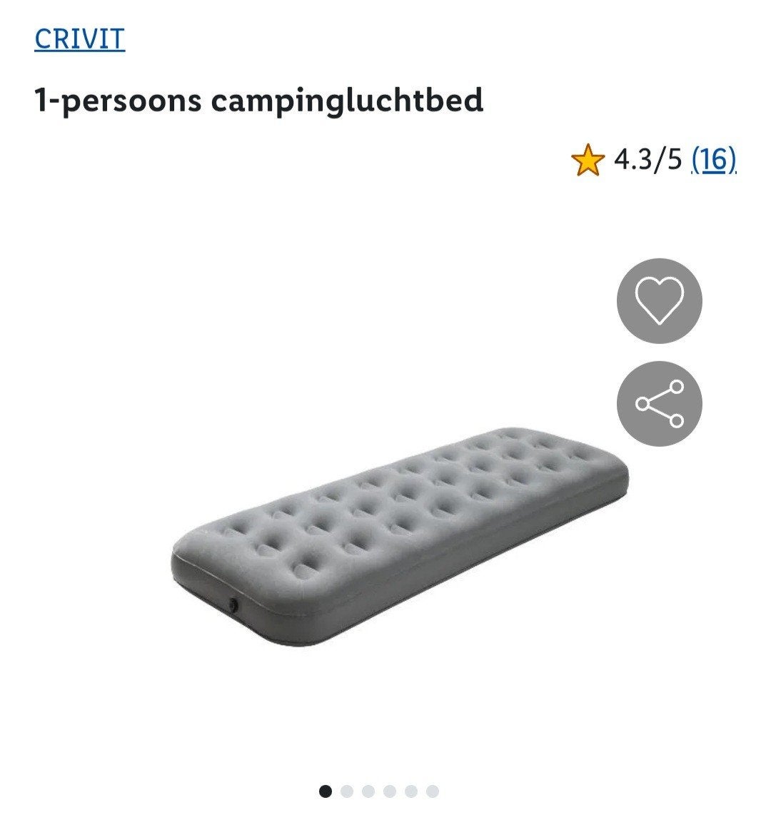 Crivit luchtbed, Ophalen, Nieuw