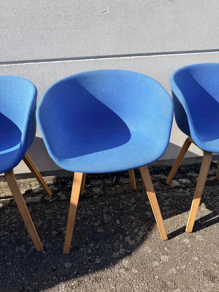 4x Hay About a Chair AAC23 stoel blauw gestoffeerd- Gebruikt, Huis en Inrichting, Stoelen, Gebruikt, Blauw, Ophalen of Verzenden