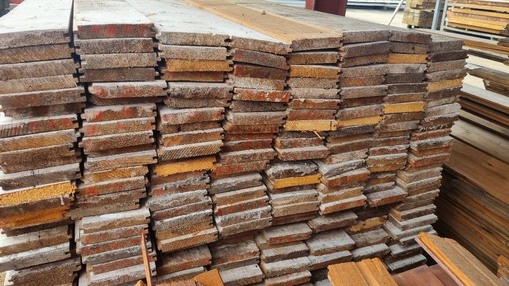 Vloerdelen schroten planken dakbeschot wandbekleding ( 056 ), Doe-het-zelf en Verbouw, Hout en Planken, Ophalen, Gebruikt, Minder dan 25 mm