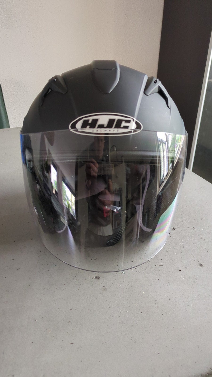 Motor helm HJC IS-33 Jethelm Mat Zwart XXL 64, Ophalen, Heren, XXL, Tweedehands