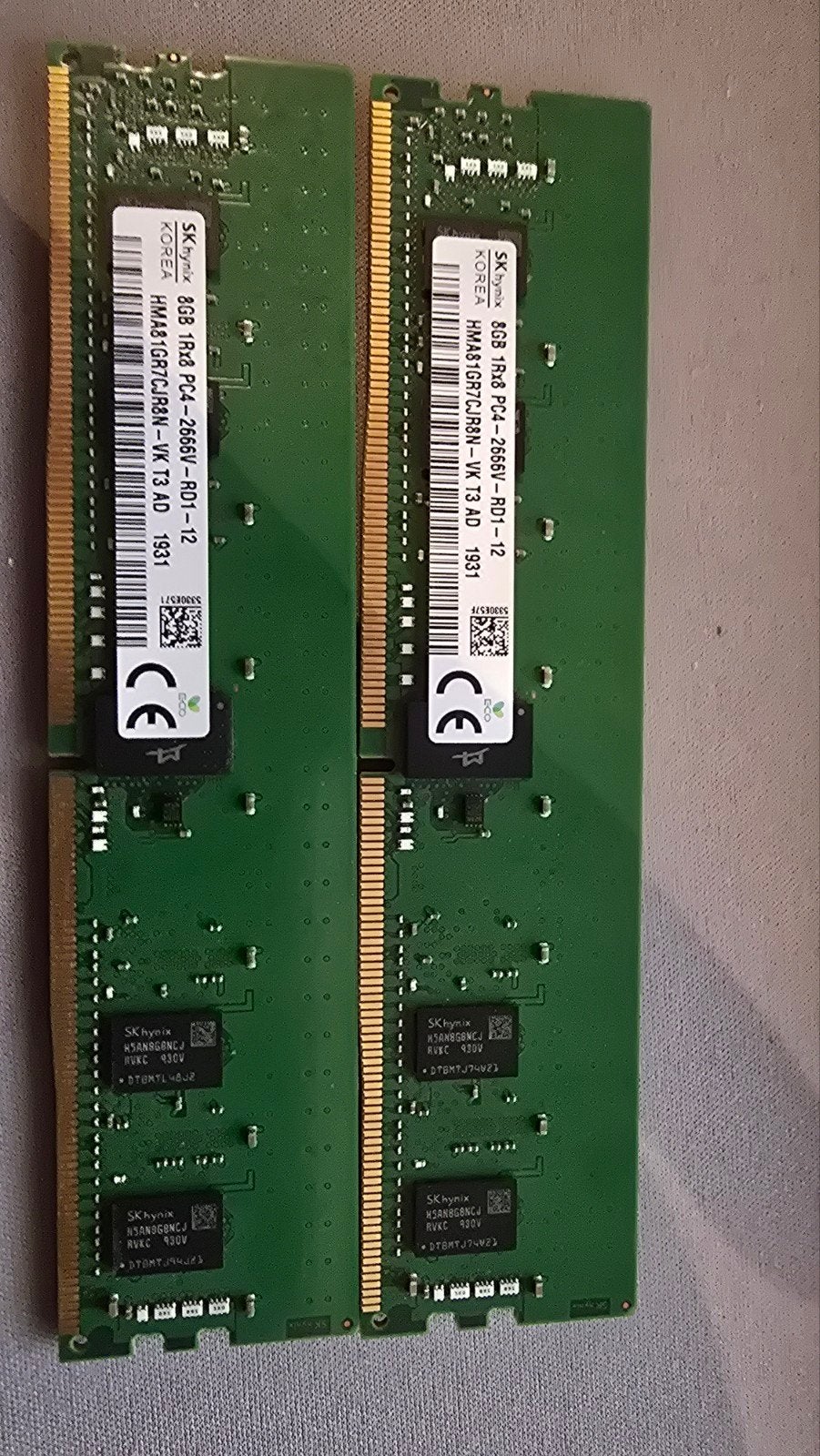 SK Hynix 8GB (2x 8GB) 2666 RDIMM Server Geheugen, Computers en Software, Server, DDR4, Ophalen of Verzenden, Zo goed als nieuw
