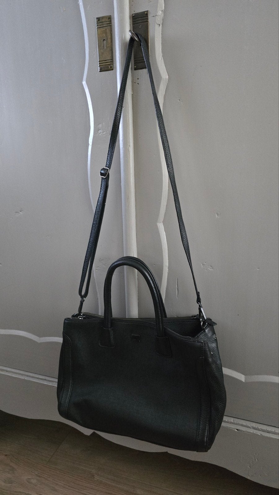 MyWalit Palermo Leather Satchel Purse Handtas zwart, Sieraden, Tassen en Uiterlijk, Ophalen of Verzenden, Gebruikt, Zwart, Handtas
