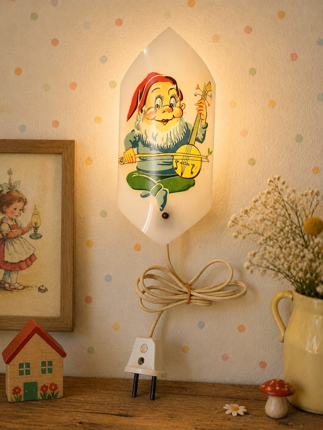Vintage kabouter wandlampje, Ophalen of Verzenden, Huis en Inrichting