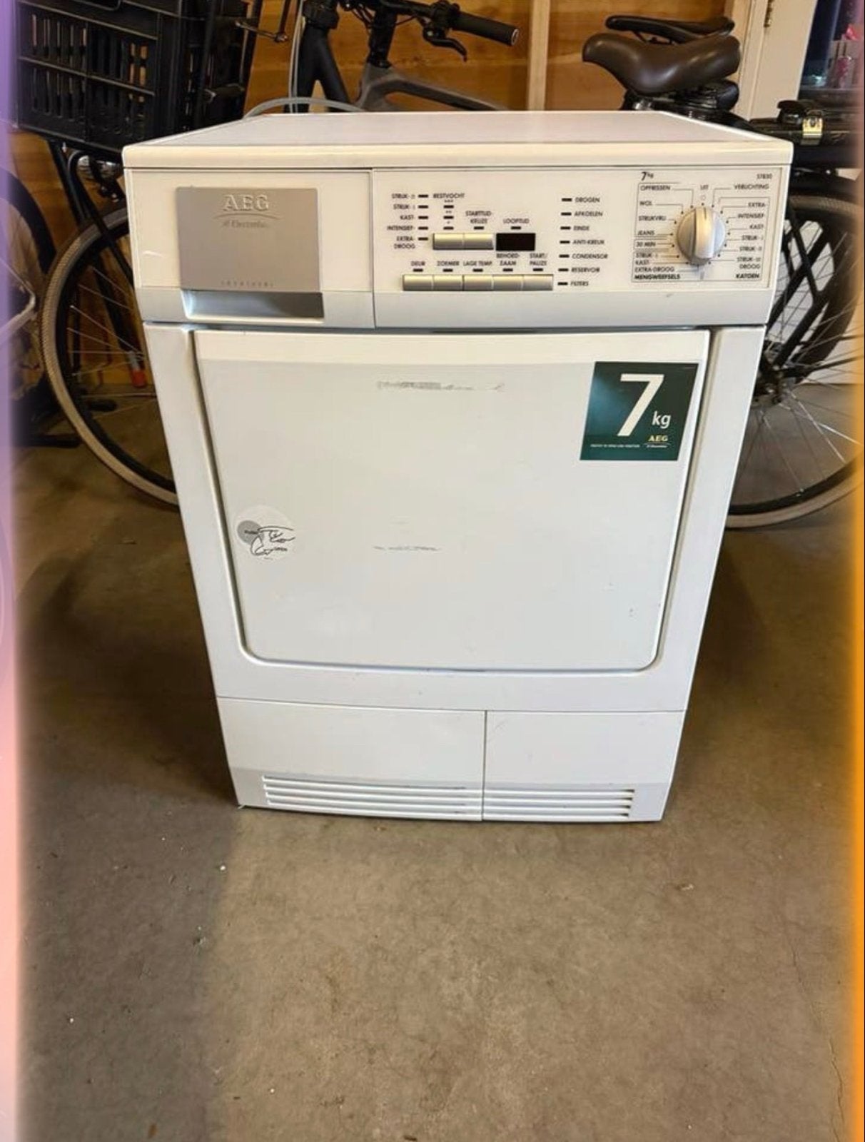 AEG Lavatherm 7kg Condensdroger, Ophalen, 6 tot 8 kg, Gebruikt, Voorlader
