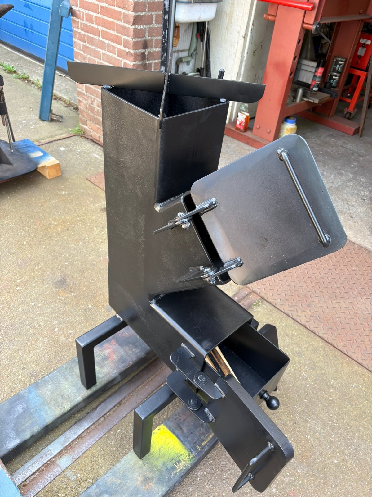 Rocket Stove - Houtkachel 100cm 200x200 koker, Huis en Inrichting, Kachels, Ophalen, Vrijstaand, Hout, Nieuw