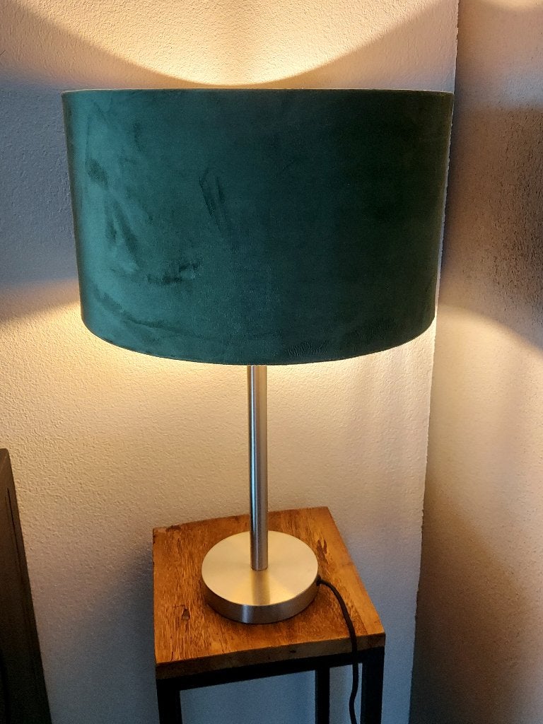 Luxe Schemerlamp - Velours Kap, 57 cm, Groen, Ophalen of Verzenden, Zo goed als nieuw