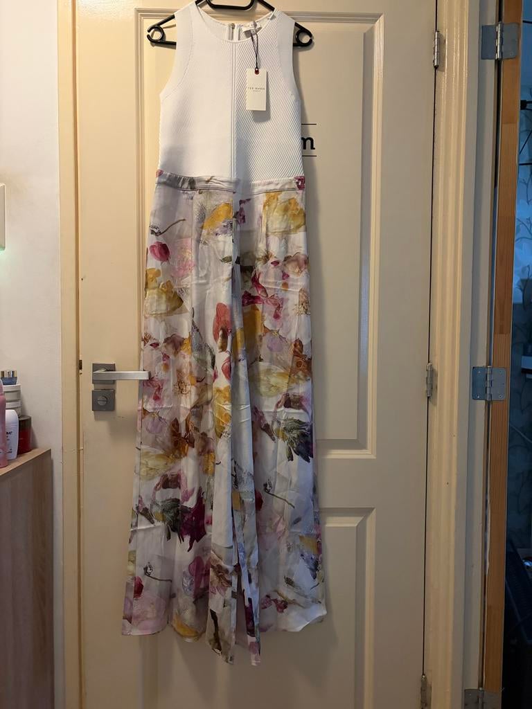 Ted Baker jumpsuit wit met bloemenprint, Kleding | Dames, Jumpsuits, Verzenden, Nieuw, Maat 42/44 (L), Wit