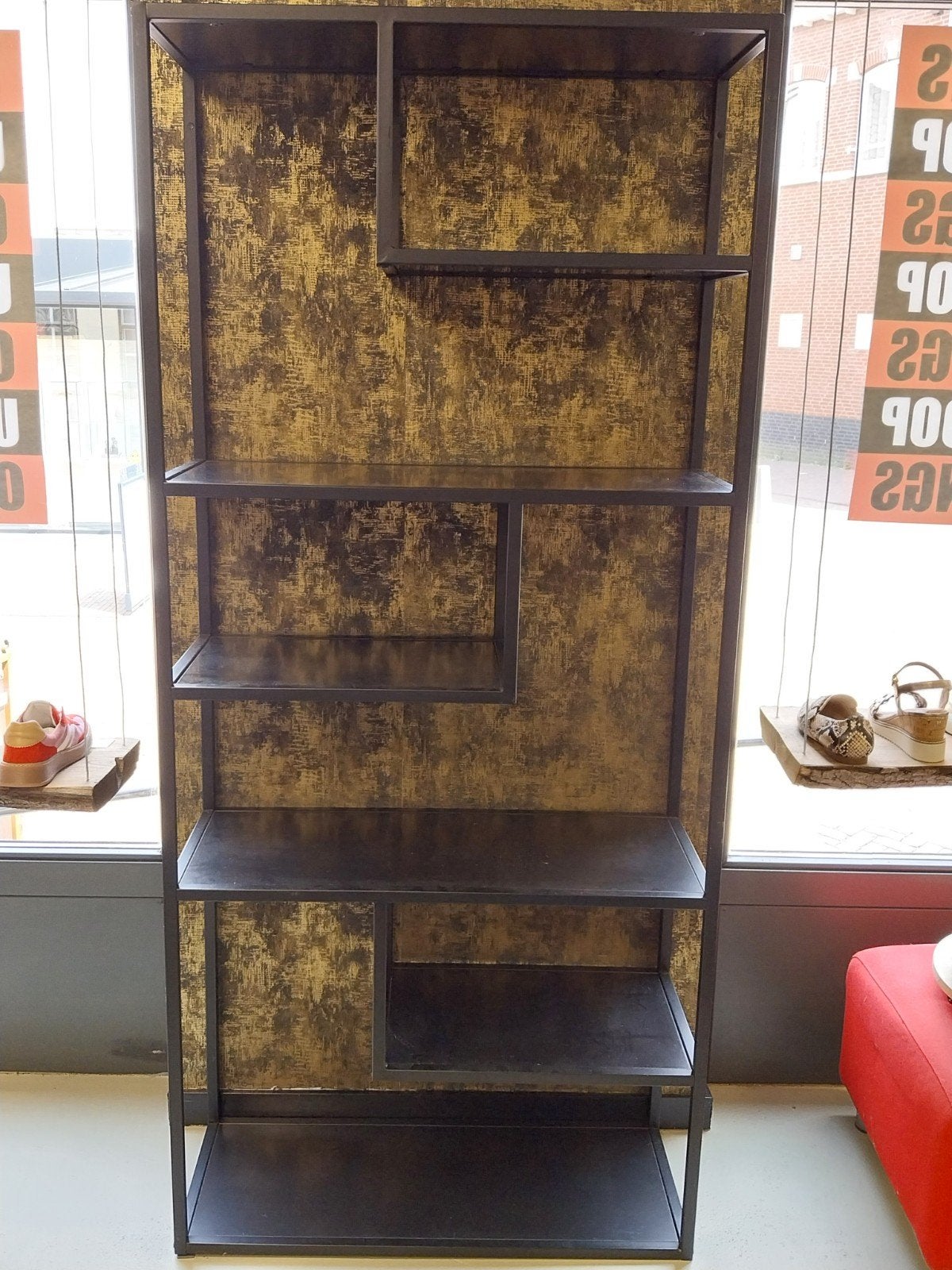 Zwart ijzeren wandmeubel, Huis en Inrichting, Ophalen, 25 tot 50 cm, Minder dan 150 cm, Minder dan 100 cm