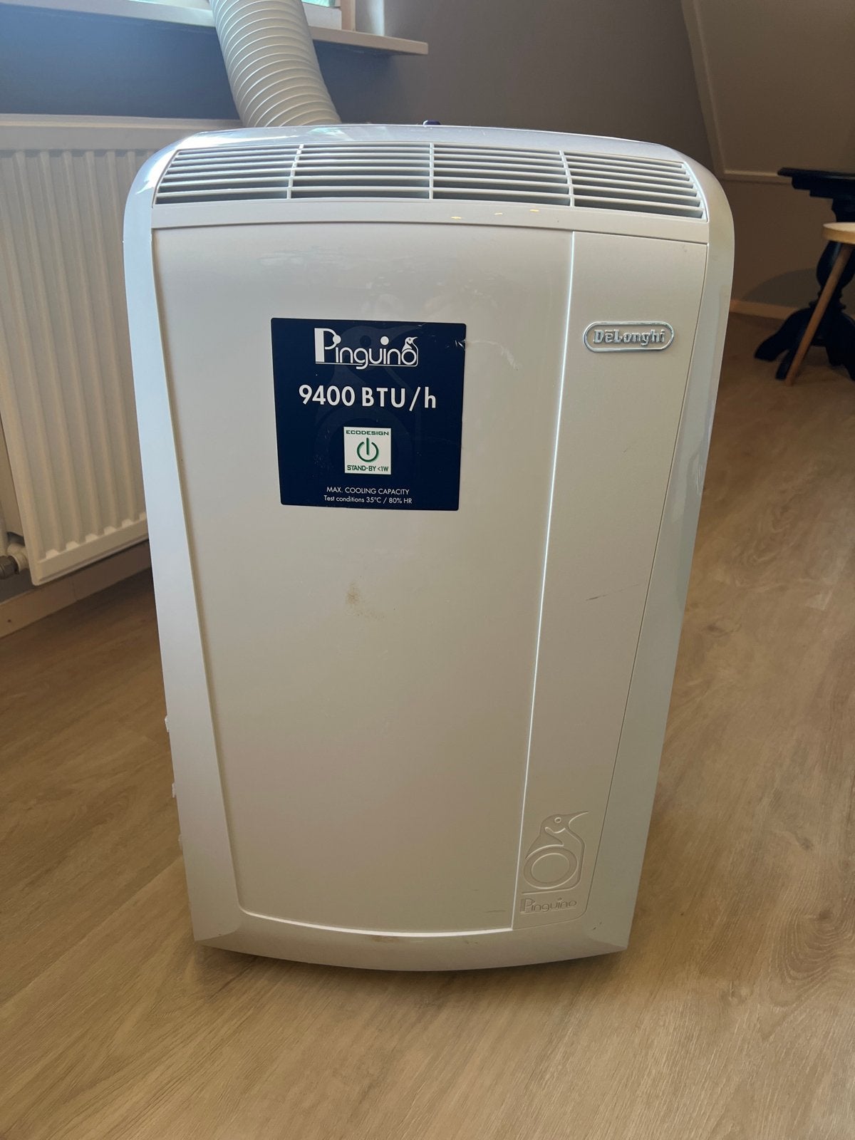 De'Longhi Pinguino Mobiele Airco 9400 BTU/u, Witgoed en Apparatuur, Airco's, Ophalen, Gebruikt, Minder dan 60 m³, Timer