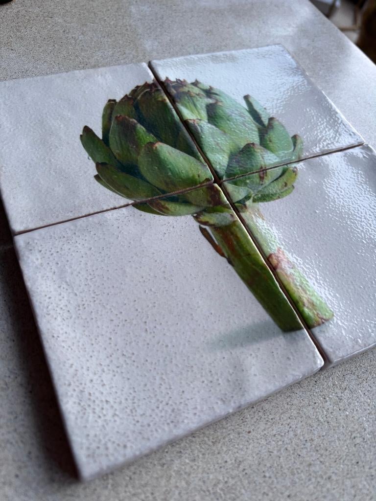 Decoratieve tegels Artisjok, Eigen ontwerp, Verzenden, Steen/keramiek, 10 cm