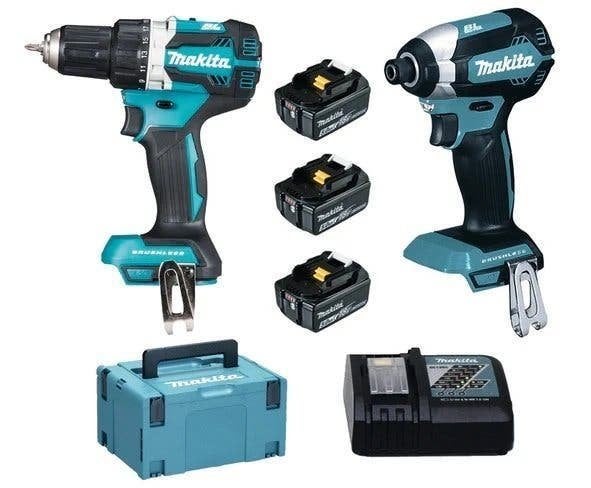 MAKITA 18V 5Ah COMBISET DLX8100J 5-DELIG BOREN ZAGEN SLIJPEN, Makita, Nieuw, Gevuld, Ophalen of Verzenden