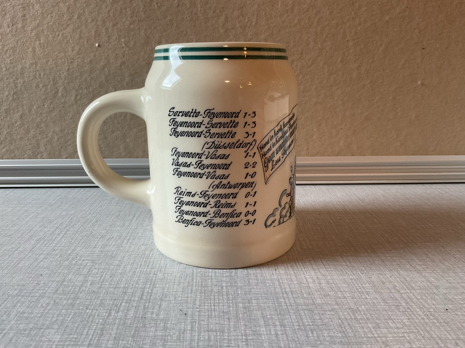 Vintage Feyenoord Europa Cup 1963 Bierpul - Schoonhoven, Verzamelen, Ophalen