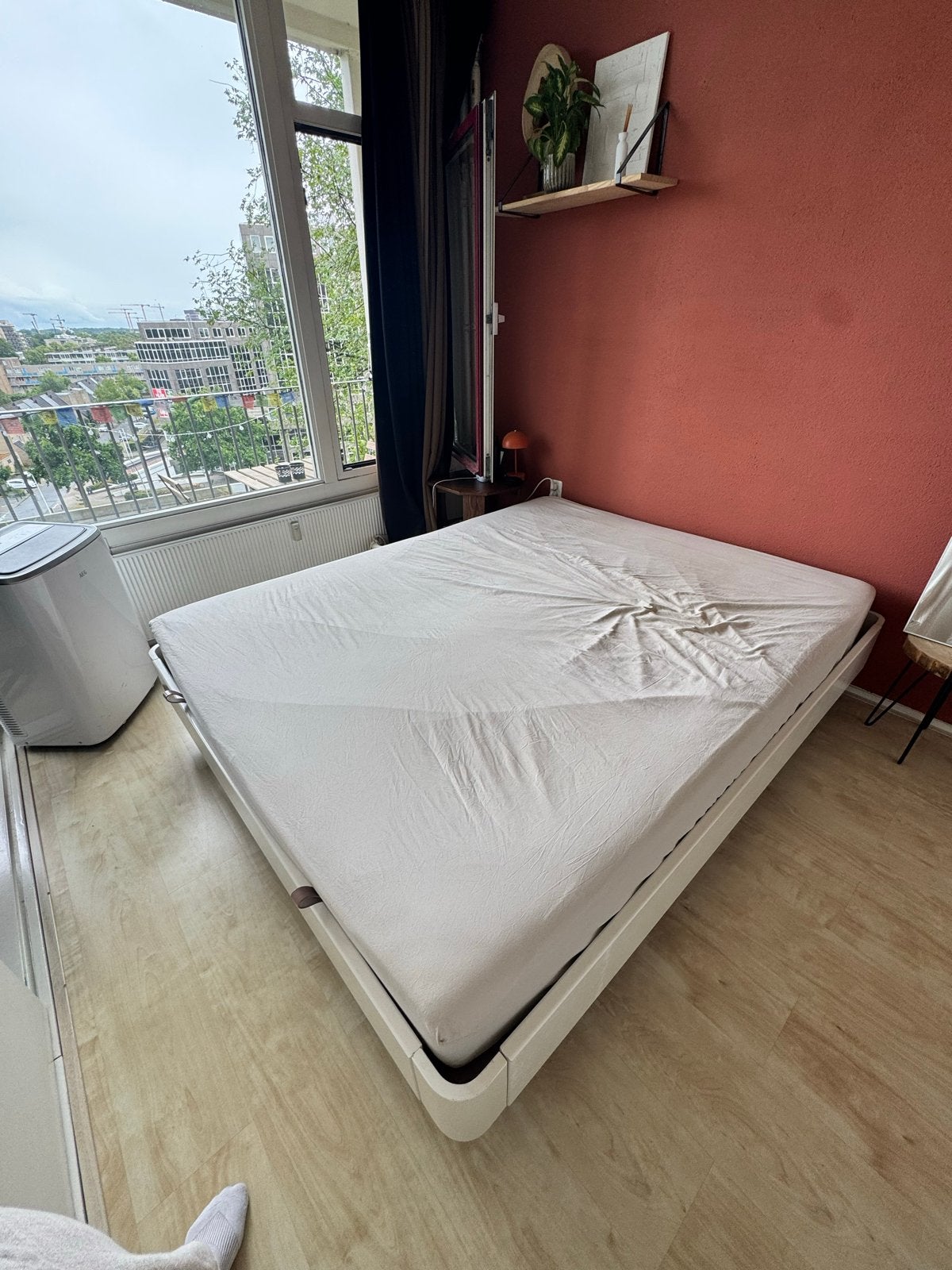 Ikea bedframe 160x200 met Auping spiraalbodems, Ophalen, Tweepersoons, 200 cm, 160 cm