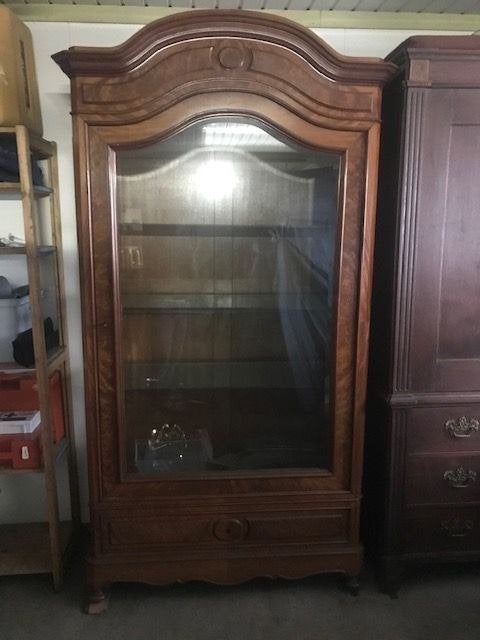 Vitrinekast Mahonie zeer mooi glazen "planken" kast vitrine, Ophalen, 100 tot 150 cm, 200 cm of meer, Zo goed als nieuw