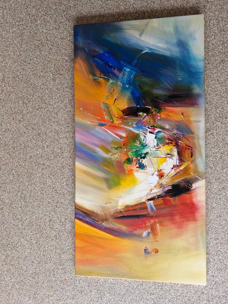 Abstract Schilderij van Wilkinson - Levendige Kleuren, Antiek en Kunst, Kunst | Schilderijen | Abstract, Ophalen of Verzenden