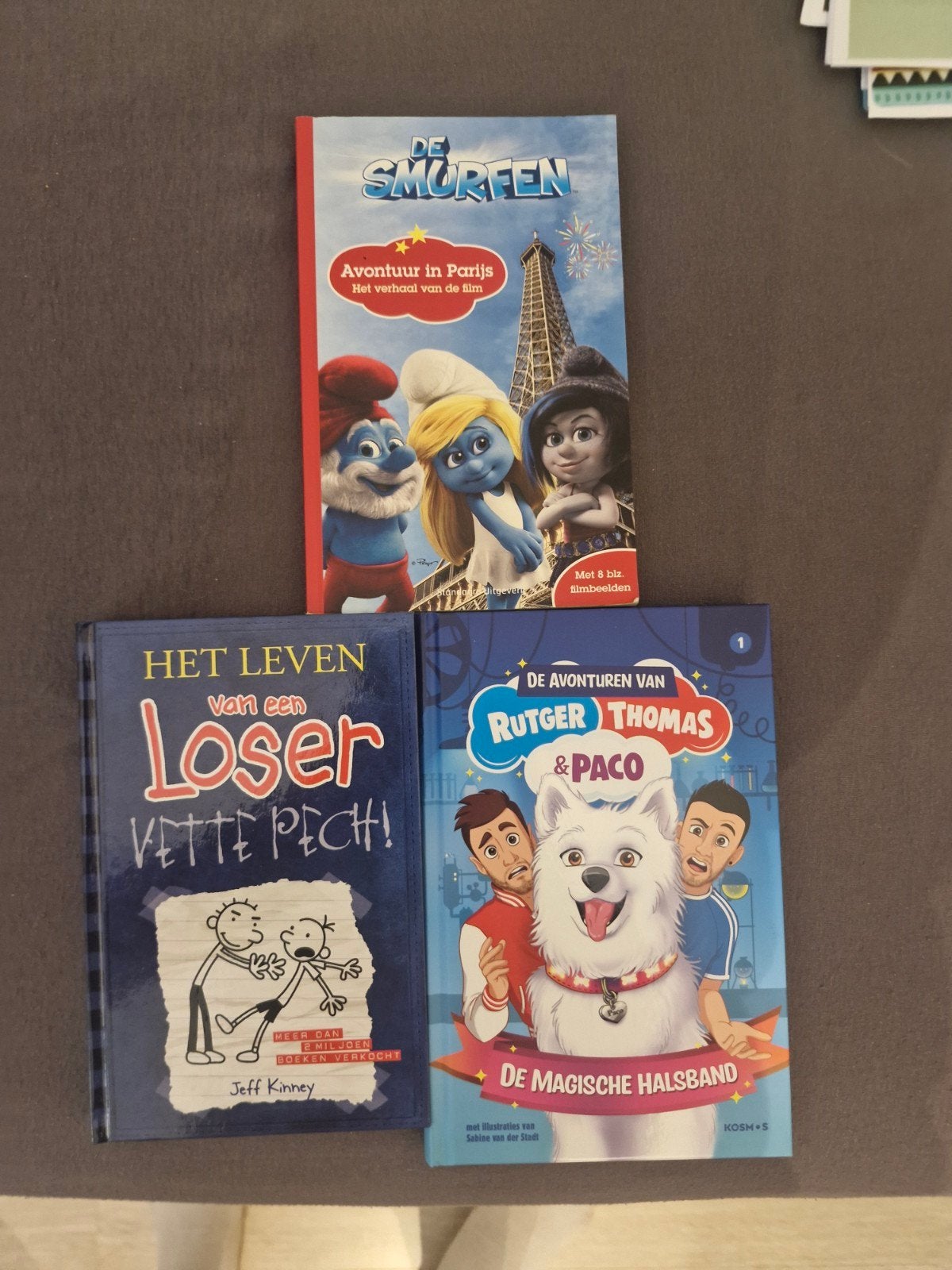 3 kinderboeken: De Smurfen, Loser, Rutger en Thomas., Ophalen of Verzenden, Gelezen, Jeff Kinney, Peyo, Niki Smit, Fictie algemeen
