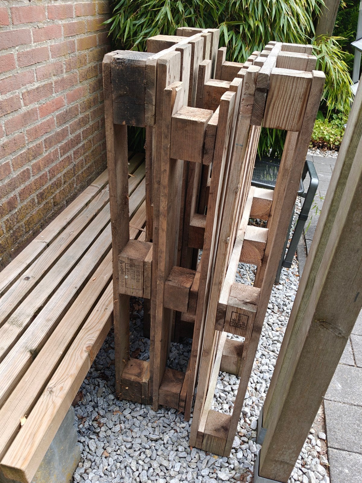 3 stevige bouwpalets gratis af te halen, Doe-het-zelf en Verbouw, Hout en Planken, Ophalen