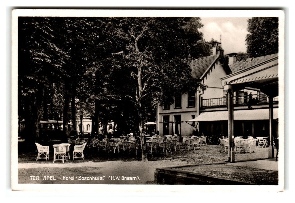 Ter Apel, Hotel "Boschhuis", Verzenden, 1940 tot 1960, Ongelopen, Groningen