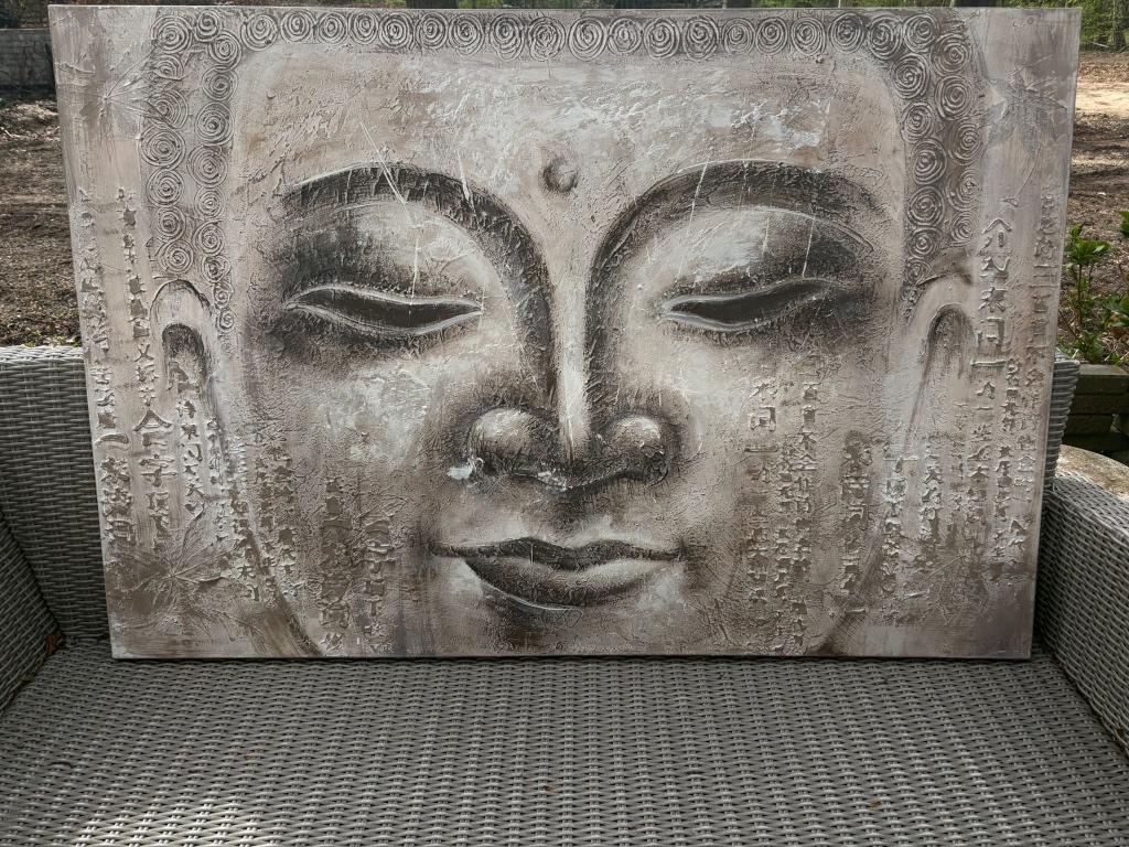 Buddha schilderij, Ophalen, 125 cm of meer, Zo goed als nieuw, Schilderij