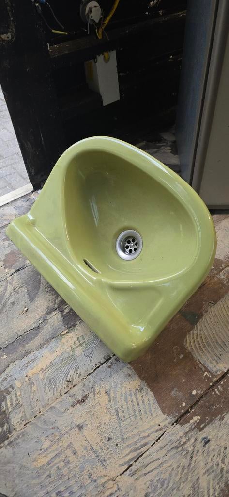 Vintage sphinx waskom wasbak groen, Ophalen of Verzenden, Gebruikt, Wastafel