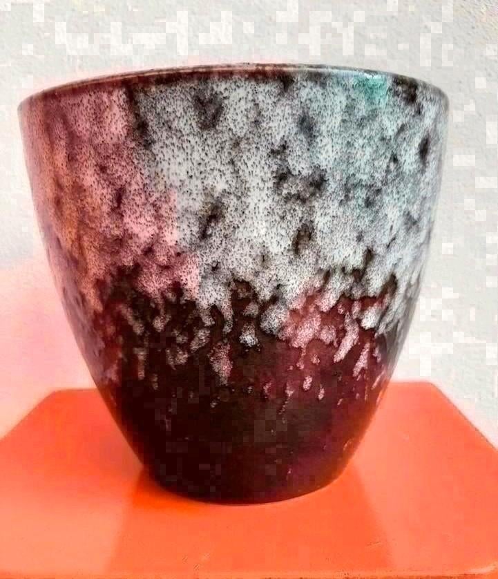 Vintage bloempot ES Keramiek West Germany Ø 16,5 cm, Rond, Ophalen of Verzenden, Zo goed als nieuw, Minder dan 25 cm