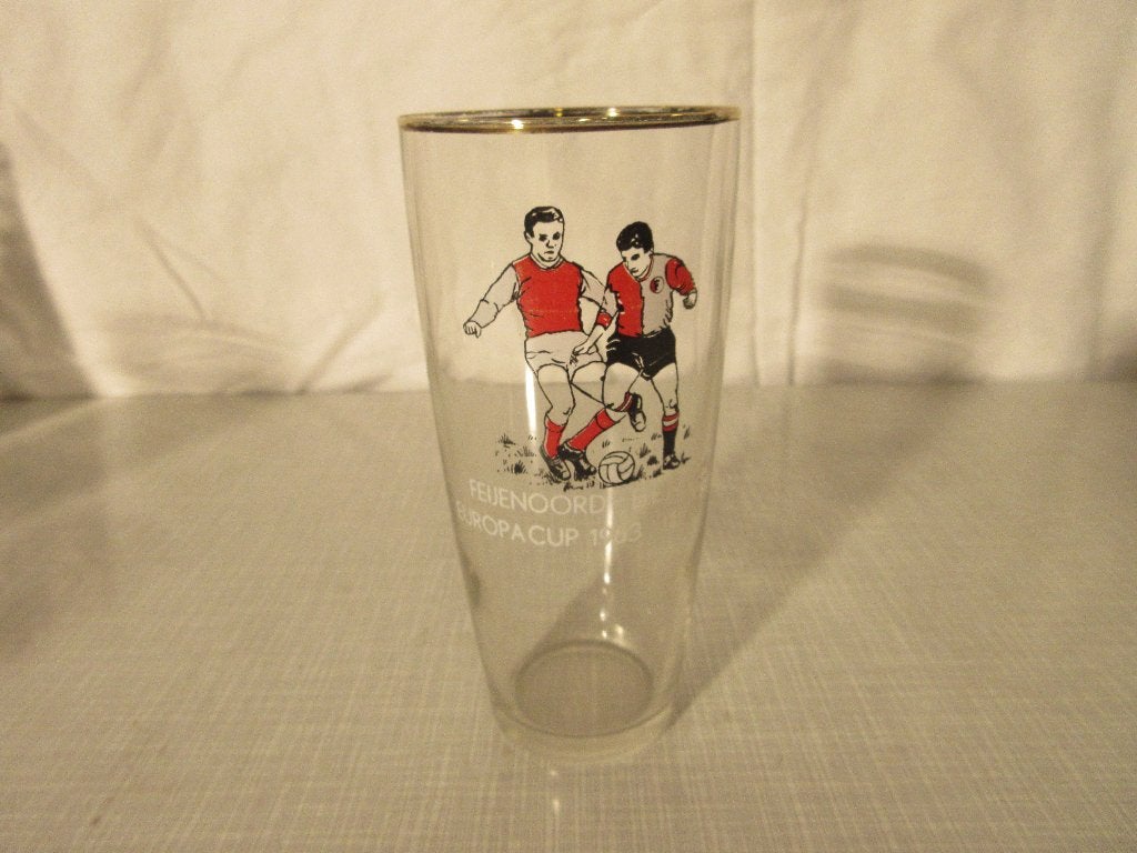 Vintage Feijenoord glas 1963, Verzamelen, Ophalen of Verzenden, Zo goed als nieuw, Bierglas
