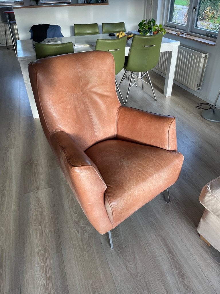 Leren fauteuil Henders&Hazel, Ophalen, Gebruikt, 75 tot 100 cm, Leer