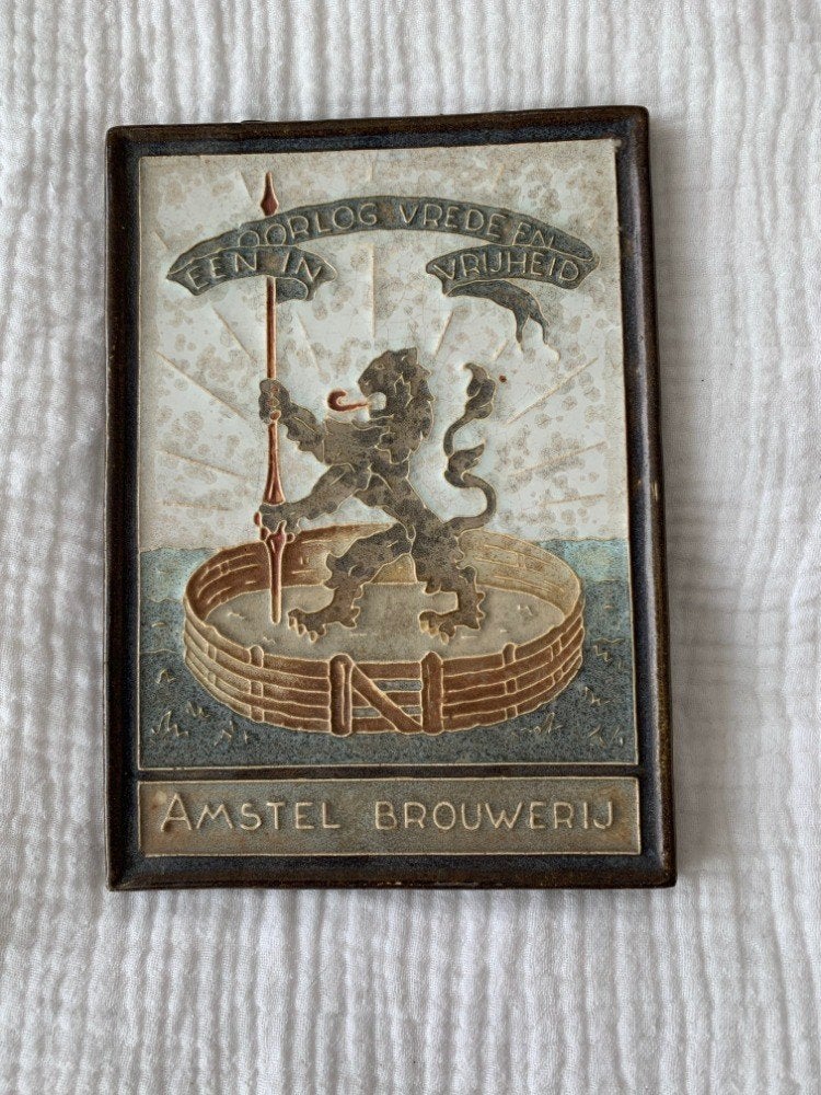 historische Amstel Brouwerij tegel 20x14 cm, Ophalen of Verzenden