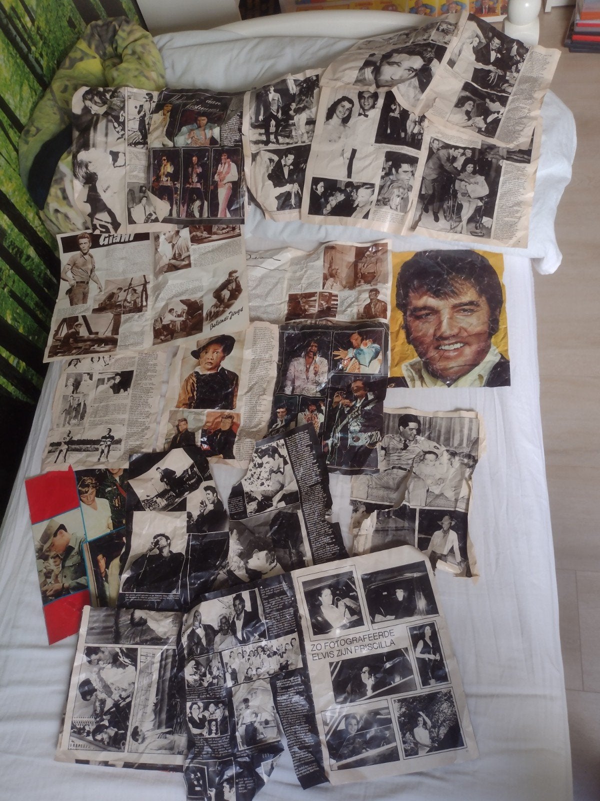 Verzameling Elvis Presley artikelen krantenknipsels, Ophalen of Verzenden
