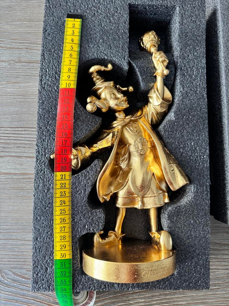 Efteling Pardoes beeld - Gouden uitvoering, Verzamelen, Ophalen of Verzenden, Nieuw, Beeldje of Poppetje
