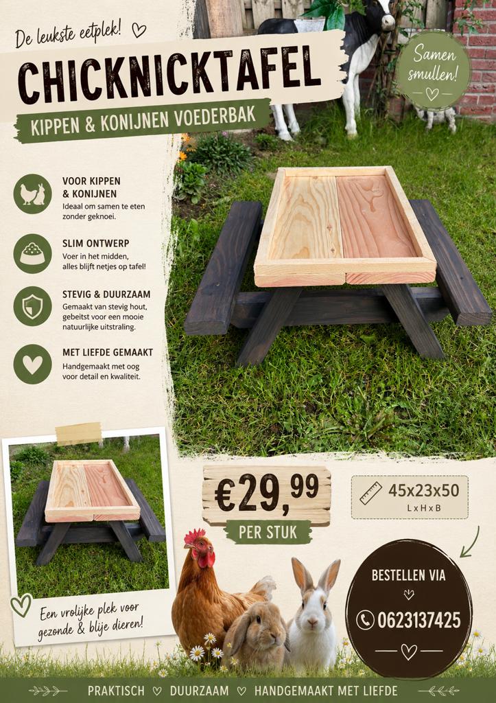 Chicknick voedertafel, Ophalen of Verzenden, Nieuw, Drinken en Voederen