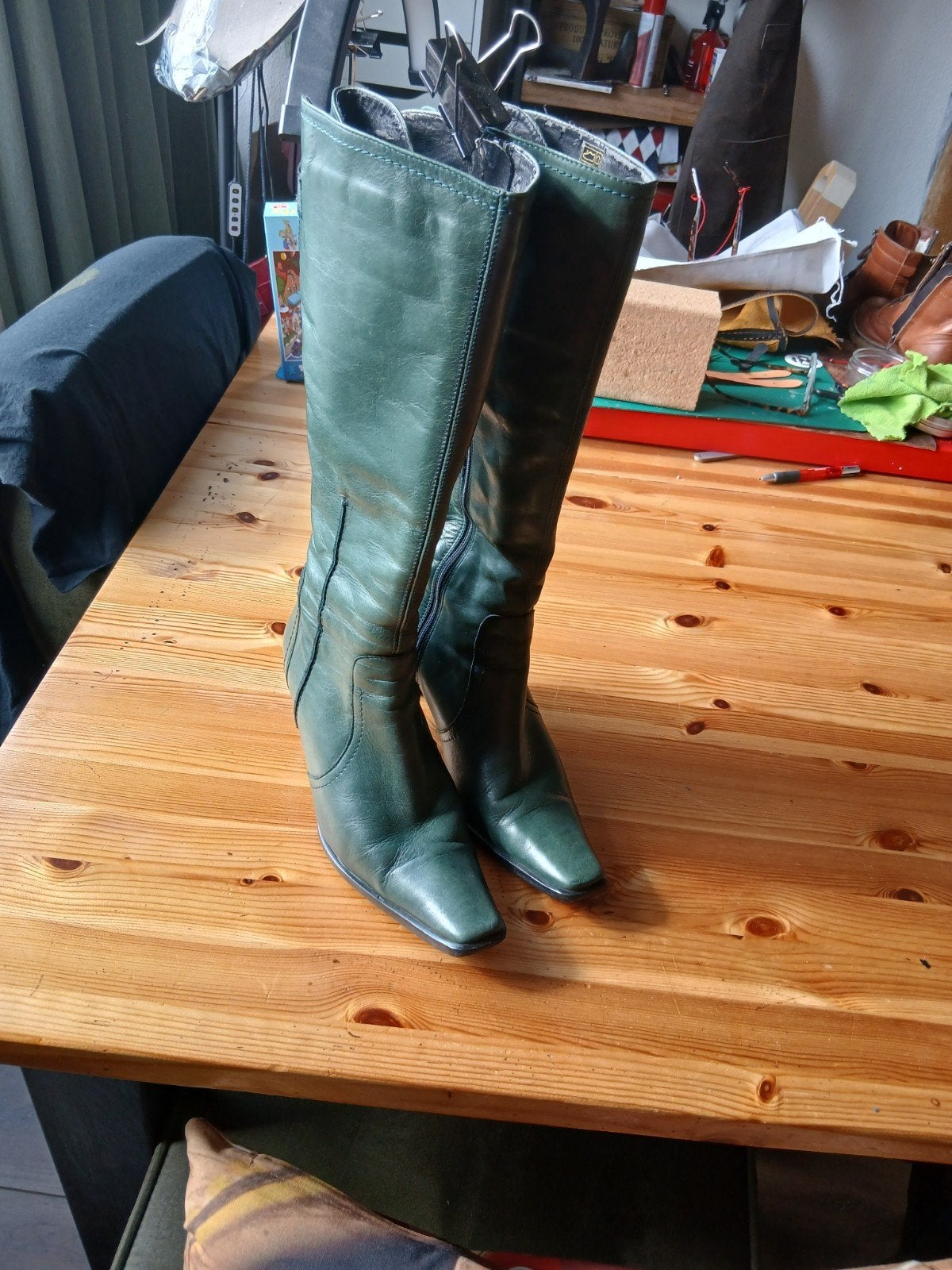 hoge laarzen groen, Hoge laarzen, Cellini, Ophalen of Verzenden, Gedragen