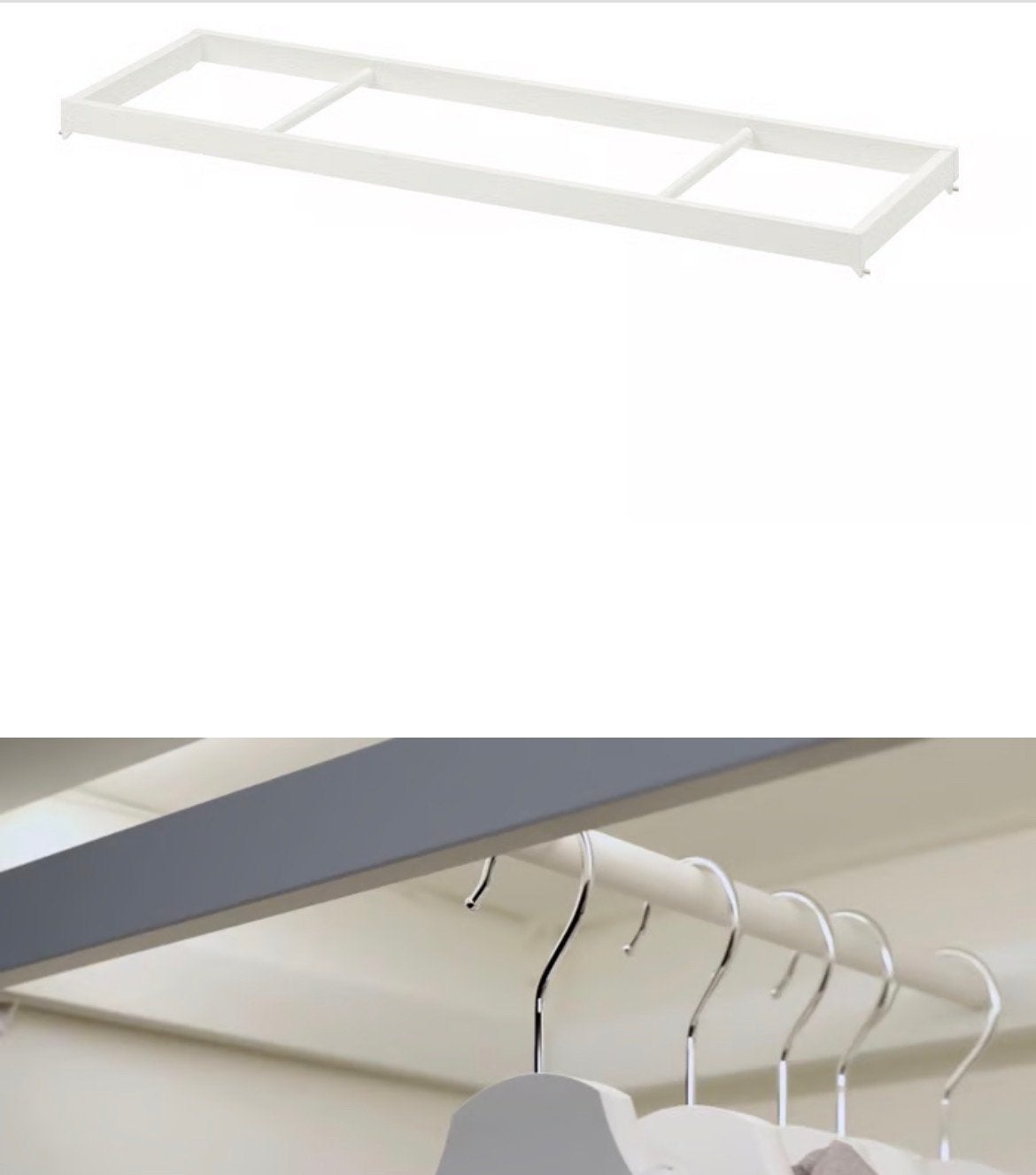 KOMPLEMENT Kledingroede wit 100x35 cm, Ophalen, Nieuw, 50 tot 100 cm, Minder dan 100 cm