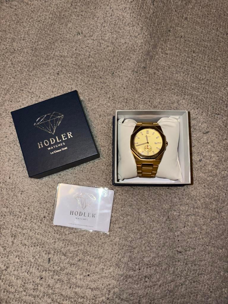 Hodler La Chaux horloge heren goud, Sieraden, Tassen en Uiterlijk, Horloges | Heren, Overige merken, Overige materialen, Polshorloge