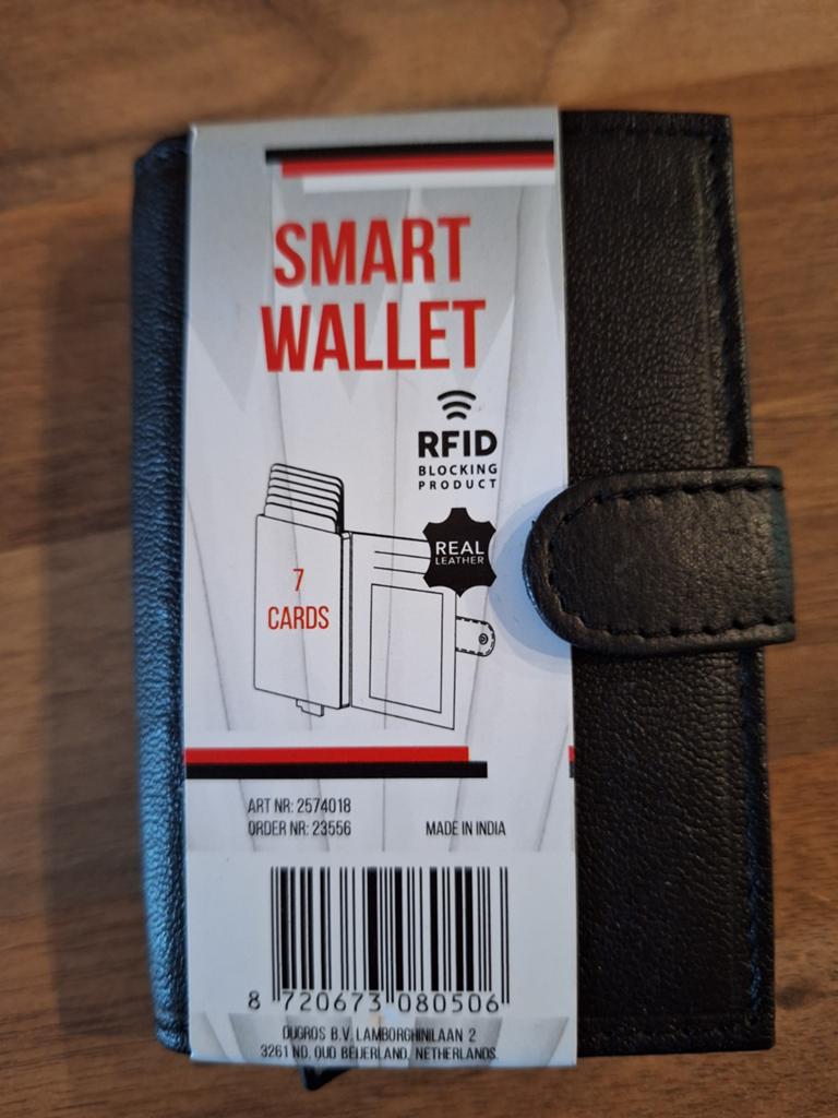 NIEUW!!  Smart wallet rfid portemonnee, Ophalen of Verzenden, Nieuw, Zwart
