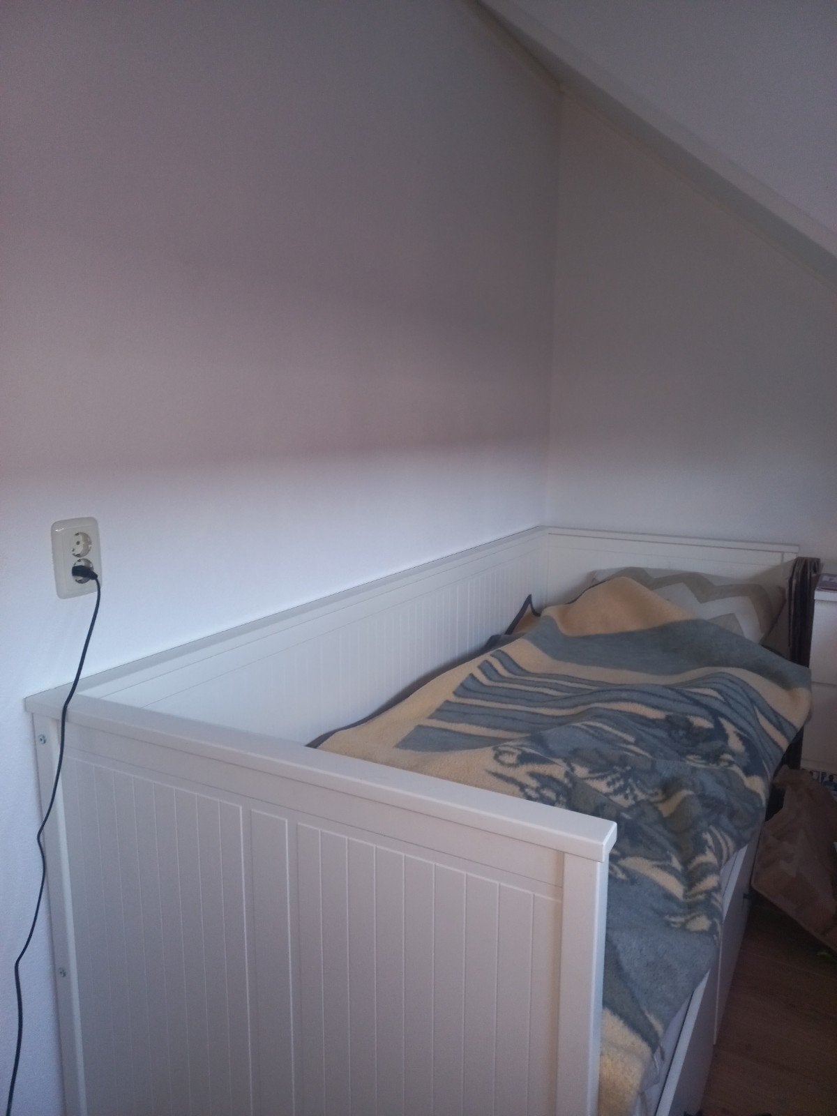 Hemnes bedbank met 3 lades wit, Ophalen, Gebruikt, Wit, Tweepersoons