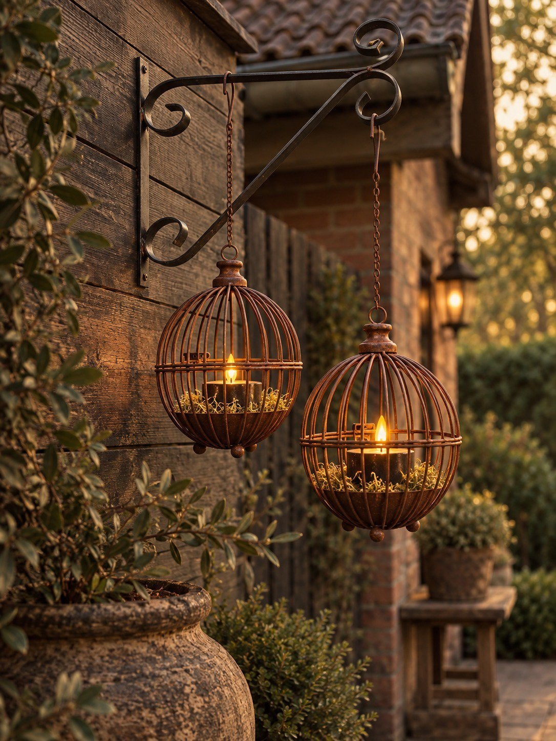 Set van 2 hangende metalen windlichten, Ophalen of Verzenden, Nieuw