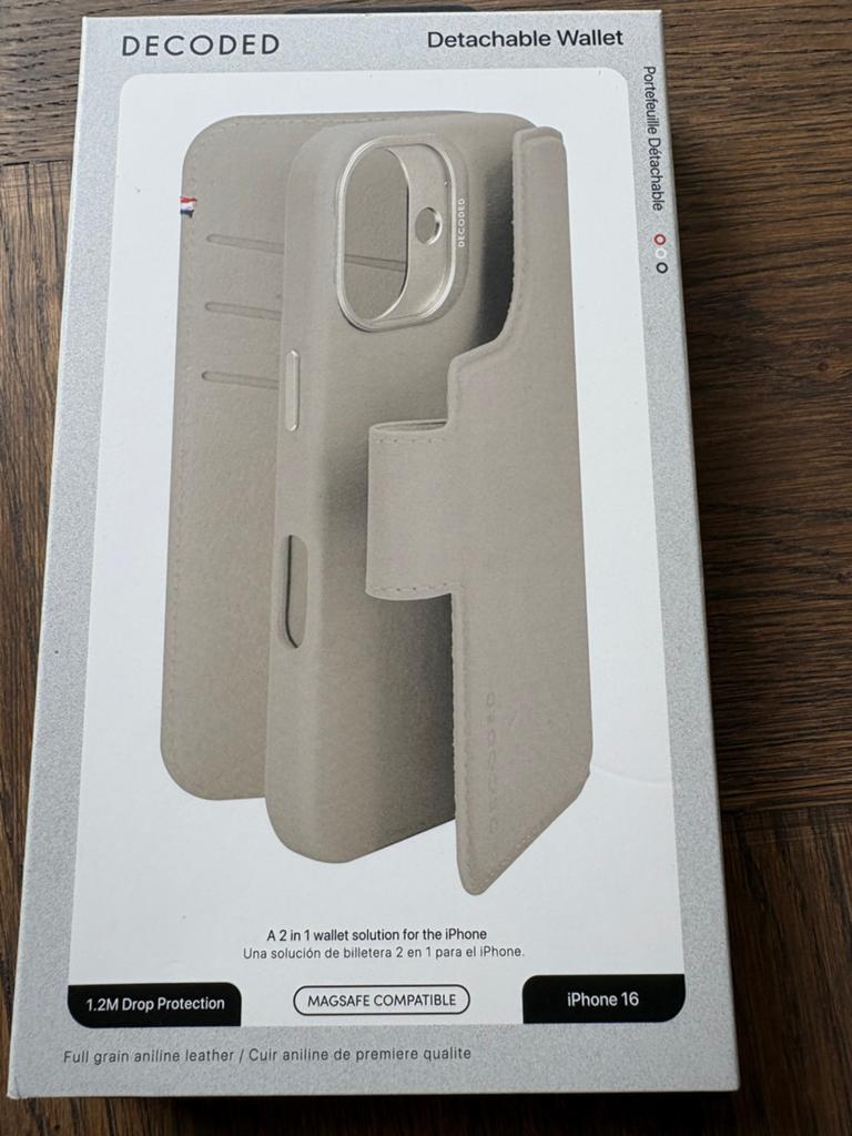Nieuw! Decoded Detachable Wallet iPhone 16 - Full Grain Leer, Ophalen, MagSafe, Nieuw, Hoesje of Tasje