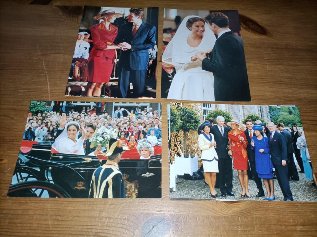 4 ansichtkaarten Huwelijk Prins Maurits en Madeleine, Verzamelen, Koninklijk Huis en Royalty, Ophalen of Verzenden, Zo goed als nieuw
